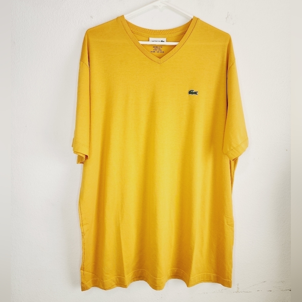 🌸 Lacoste | Mens Pima‎ Cotton Jersey V Neck Tshirt, 1XLB
